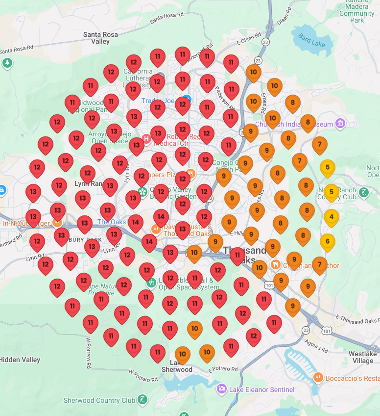 Thousand Oaks California med spa ranking before SEO optimization for med spa Thousand Oaks
