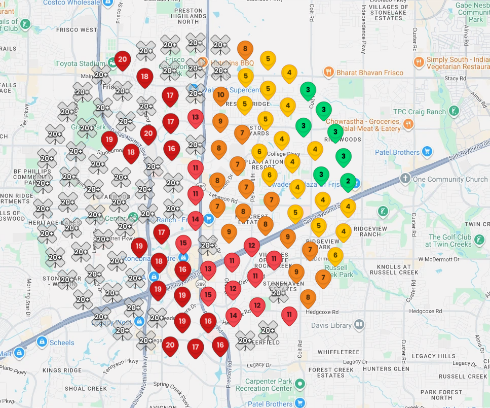 Frisco Texas plumbing company ranking before SEO optimization for emergency plumber near me