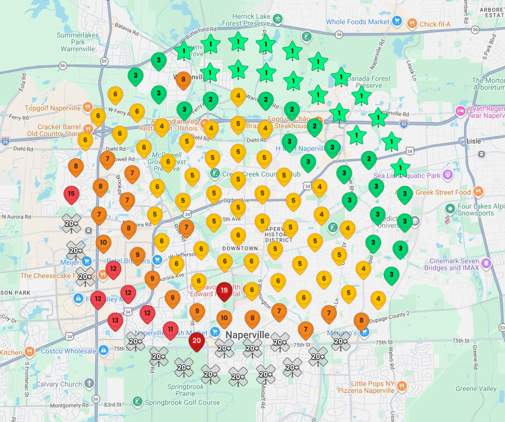 Naperville Illinois HVAC company ranking before SEO optimization for AC repair near me